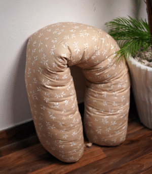 Coussin de maternité et d’allaitement 170 cm petit fleurs beige