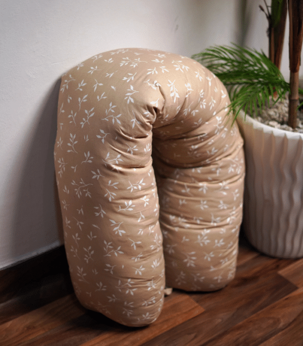 Coussin de maternité et d’allaitement 170 cm petit fleurs beige