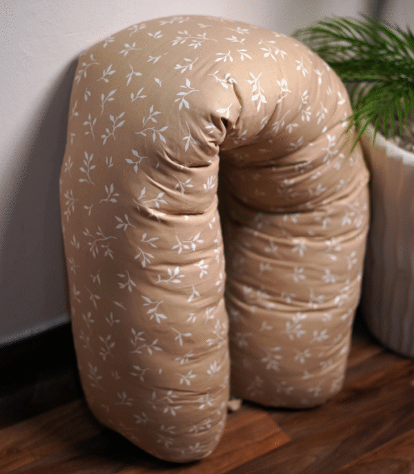 Coussin de maternité et d’allaitement 170 cm petit fleurs beige