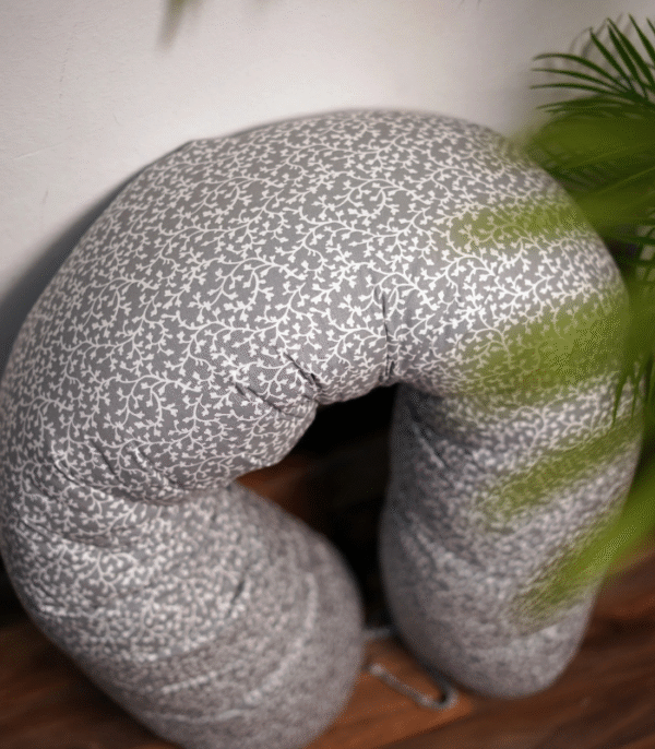 Coussin de maternité et d’allaitement 170 cm gris arbre blanc